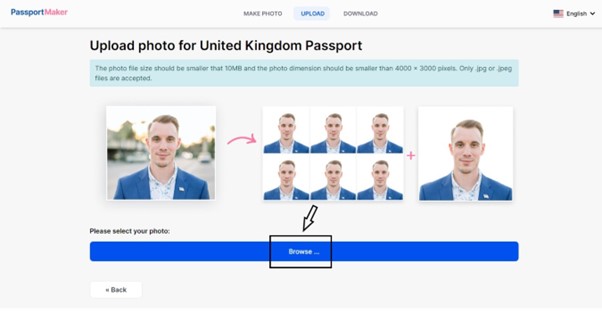 Browse photos for passport
