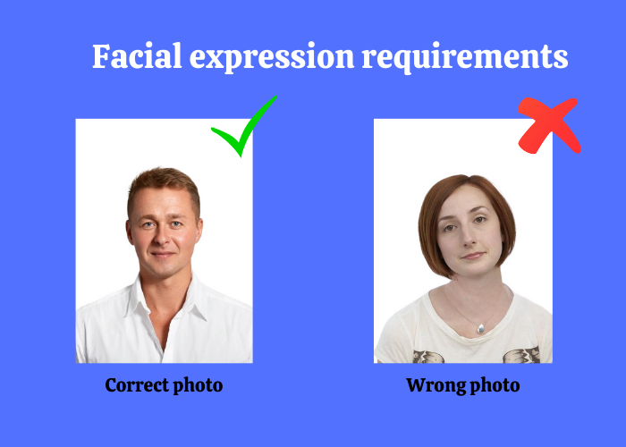 Facial expression requirements