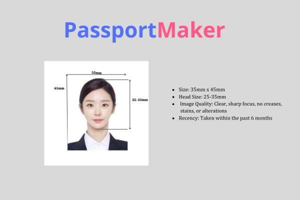 Korean passport photo size and dimension